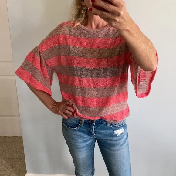 Striped Bell sleeve Sweater/Top - Picture 1 of 8